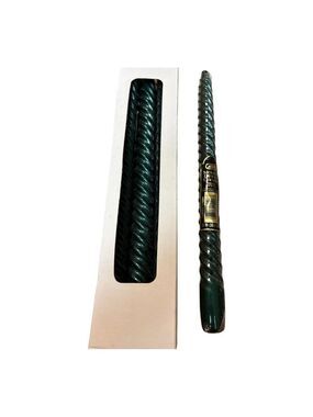AMI Green Metallic Spiral Dinner Candles 12in (30.4cm) Set of 6